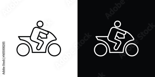 Motorbike riding icon vector illustration - high quality black style vector icons