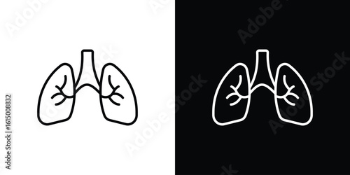 Lungs icon vector illustration - high quality black style vector icons