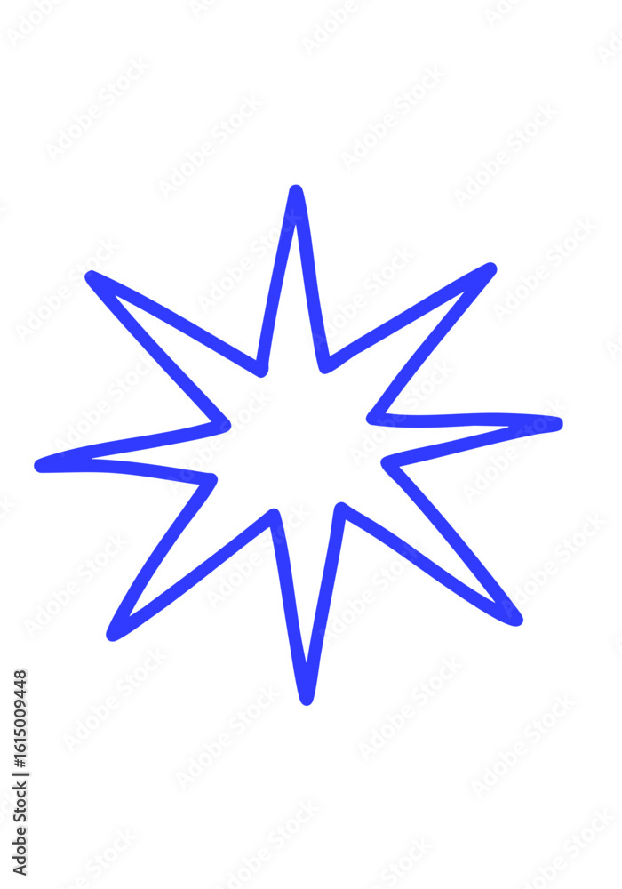 Obraz premium blue star icon scrapbook doodle planner