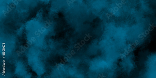 abstract cloud and vapor texture background. Black and blue smoke aquarelle smudge illustration smooth grungy smokey light pastel colors ink glow. Teal color powder explosion	