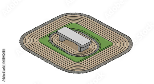 Stonehenge monument surrounded by earthworks and rings