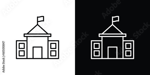 Government building icon vector illustration - high quality black style vector icons