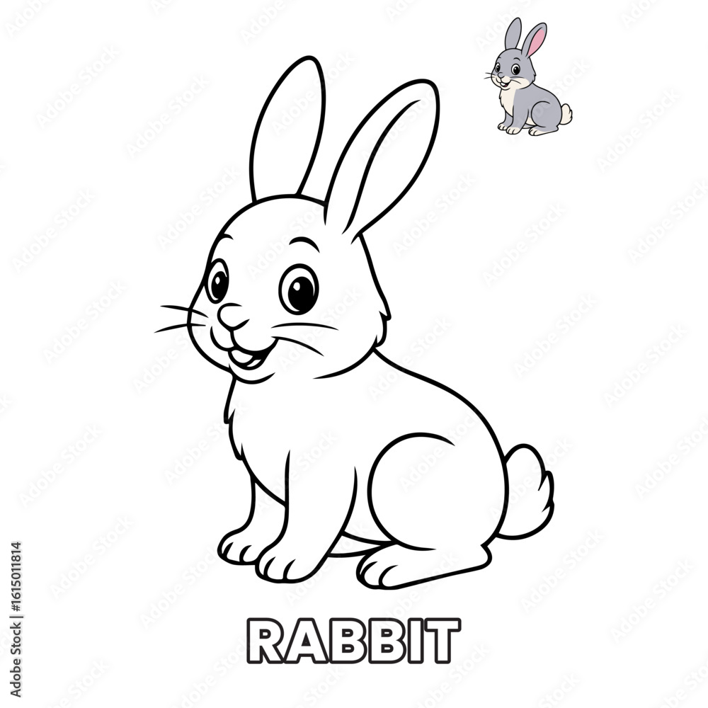 Fototapeta premium Rabbit Animal Children Coloring Pages