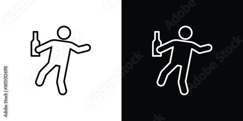 Drunk human icon vector illustration - high quality black style vector icons