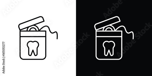 Dental floss icon vector illustration - high quality black style vector icons