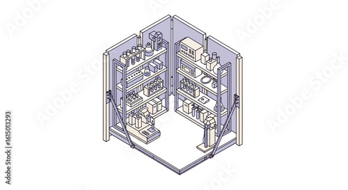 Laboratory workspace with equipment and glassware
