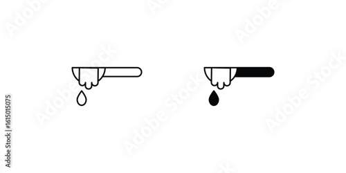 honey dipper set icon with white background vector stock illustration