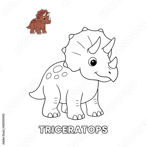 Triceratops Dinosaur Children Coloring Pages