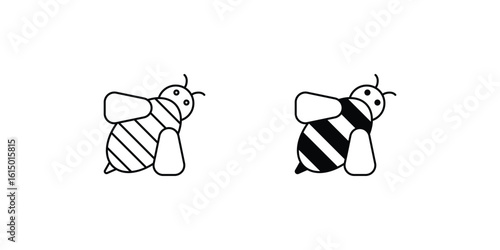 bee set icon with white background vector stock illustration
