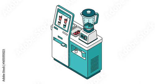 Automated smoothie machine kiosk for healthy beverage creation