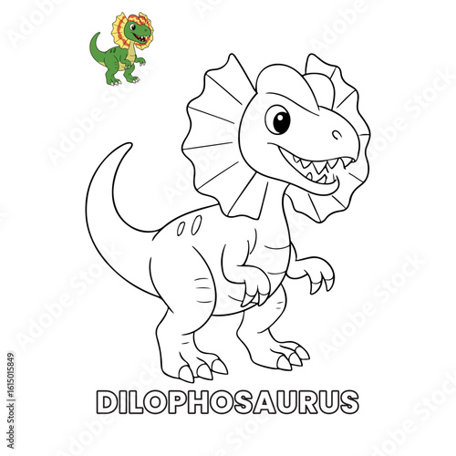 Dilophosaurus Dinosaur Children Coloring Pages