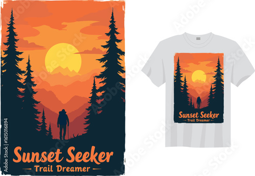 Sunset Seeker, Trail Dreamer - Adventure Soul Tee