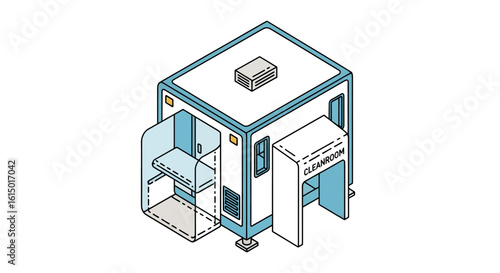 Cleanroom Biosafety Lab Isometric Structure Scientific Research