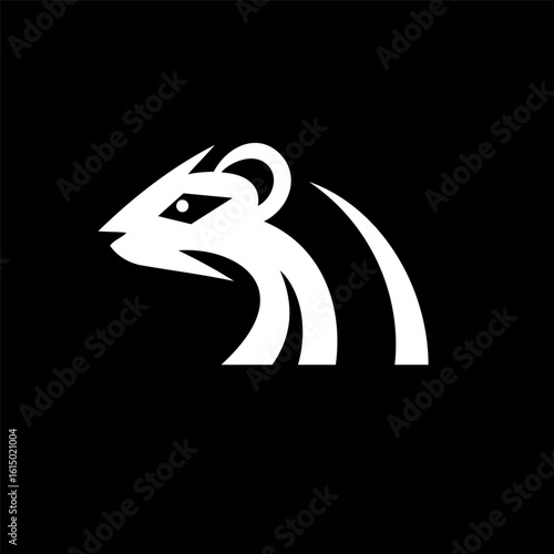 Black White Weasel Logo Design