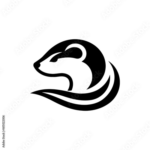 Monochrome Least Weasel Logo Design