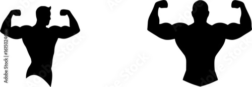 Gym Bodybuilder Silhouette Vector Illustration Design
