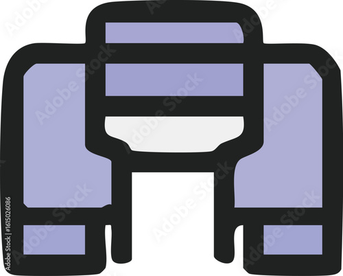 Purple and Black Pipe Fitting Icon.