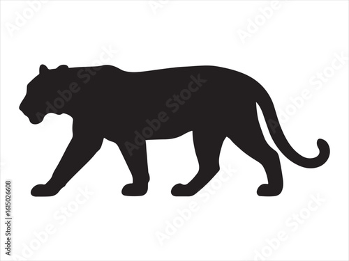 black silhouette of a leopard