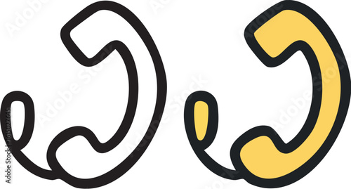 Simple Telephone Receiver Icon Vector Illustration.