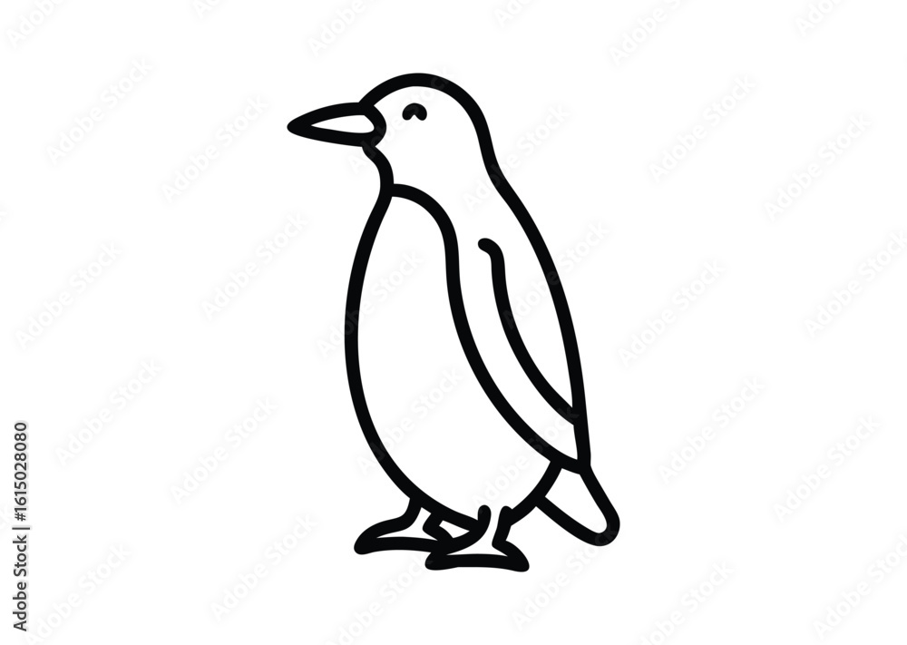 Fototapeta premium Penguin line art Vector Illustration