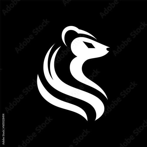 Simple Bold Weasel Logo Template