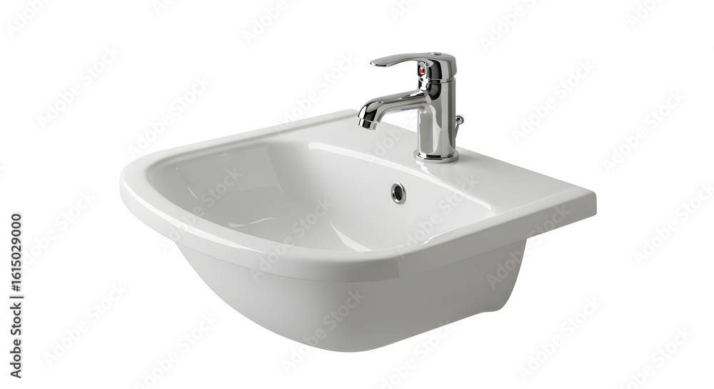 Fototapeta premium Modern Washbasin Isolated on White Background