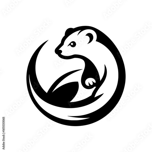 Abstract Weasel Logo in Black