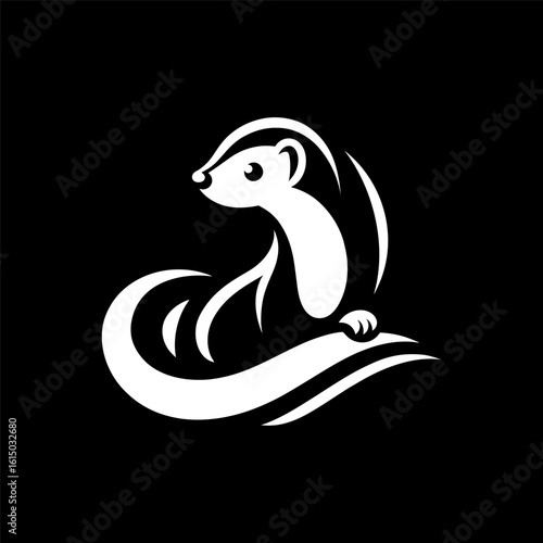 White Weasel Mark in Vector