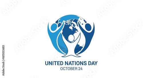 Symbolic representation of the United Nations Day, showcasing global unity and cooperation with interconnected figures.