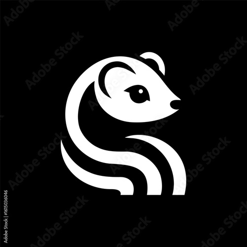 Beautiful Weasel Logo in Black