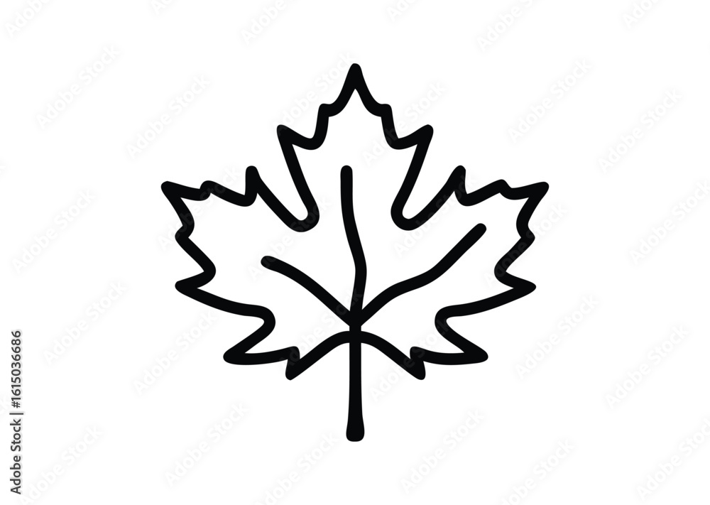 Obraz premium Maple leaf line art Vector Illustration