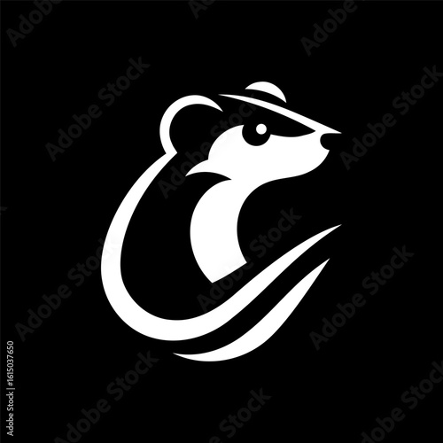 Circle Weasel Logo in Black