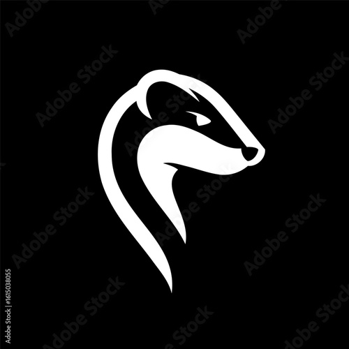 Strong Monochrome Weasel Logo Template