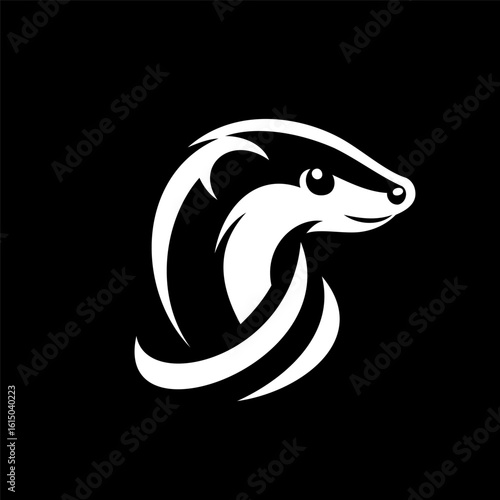 Monochrome Weasel Emblem for Sale