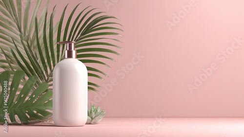 Luxurious Skincare Product Presentation on Pastel Pink, Ideal for E-commerce and Beauty Marketing, Exuding Sophistication and Elegance