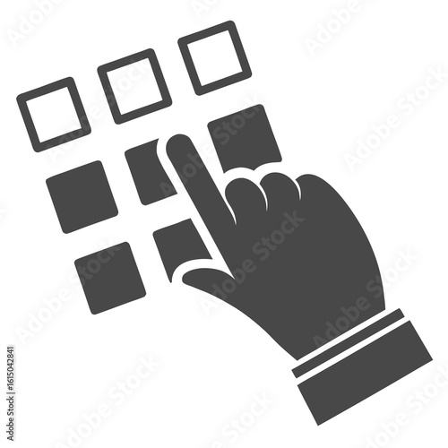 a hand touching a button