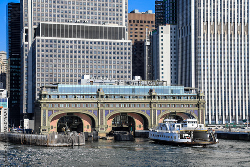 View of the Staten Island Ferry and terminal in New York
