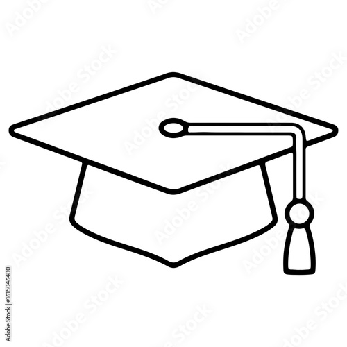 An outline icon of a graduation cap or mortarboard A symbol of academic achievement education and commencement ceremonies Perfect for educational or success themed designs