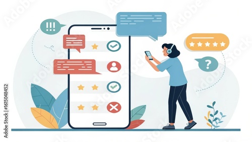 User Engagement and Feedback in Digital Communication Concept