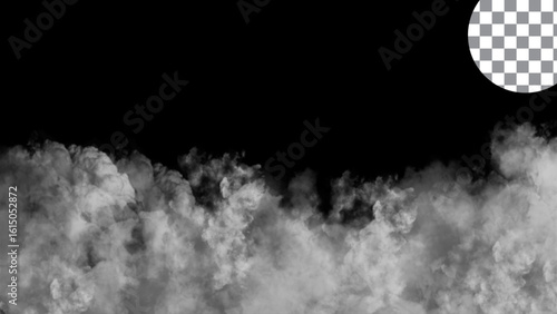 Realistic Fog Overlay, dense white smoke or cloud effect isolated on a transparent background PNG.