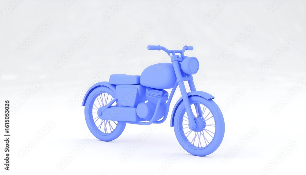 Fototapeta premium Light blue motorcycle 3D model