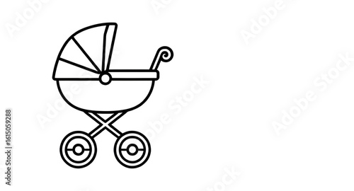 Baby pushchair icon, Newborn stroller, Stroller silhouette, Child buggy icon, Baby transport icon, Toddler stroller icon, Stroller clipart, Stroller symbol, Pram vector illustration, Baby trolley icon