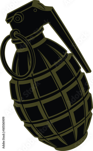 Old military hand grenade isolated on a white background