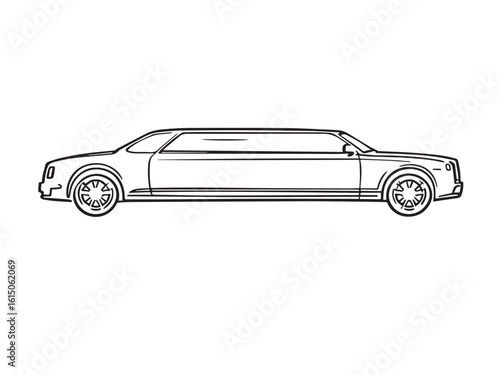 limousine clear vision simple line art