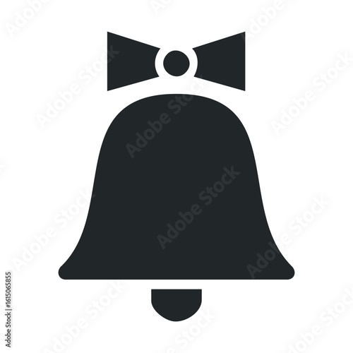 Black bell icon with bow silhouette
