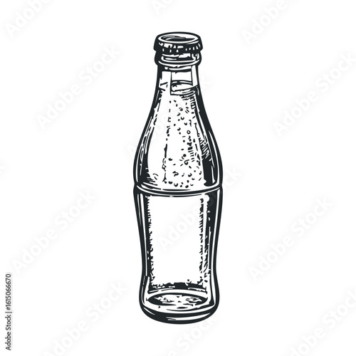 Wallpaper Mural Vintage glass soda bottle illustration with detailed black and white sketch Torontodigital.ca