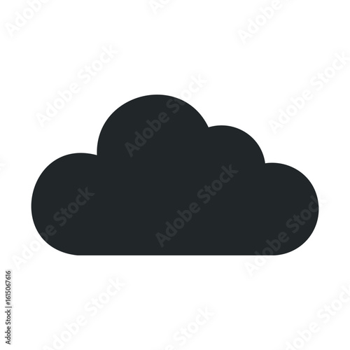 Simple black cloud icon on white background