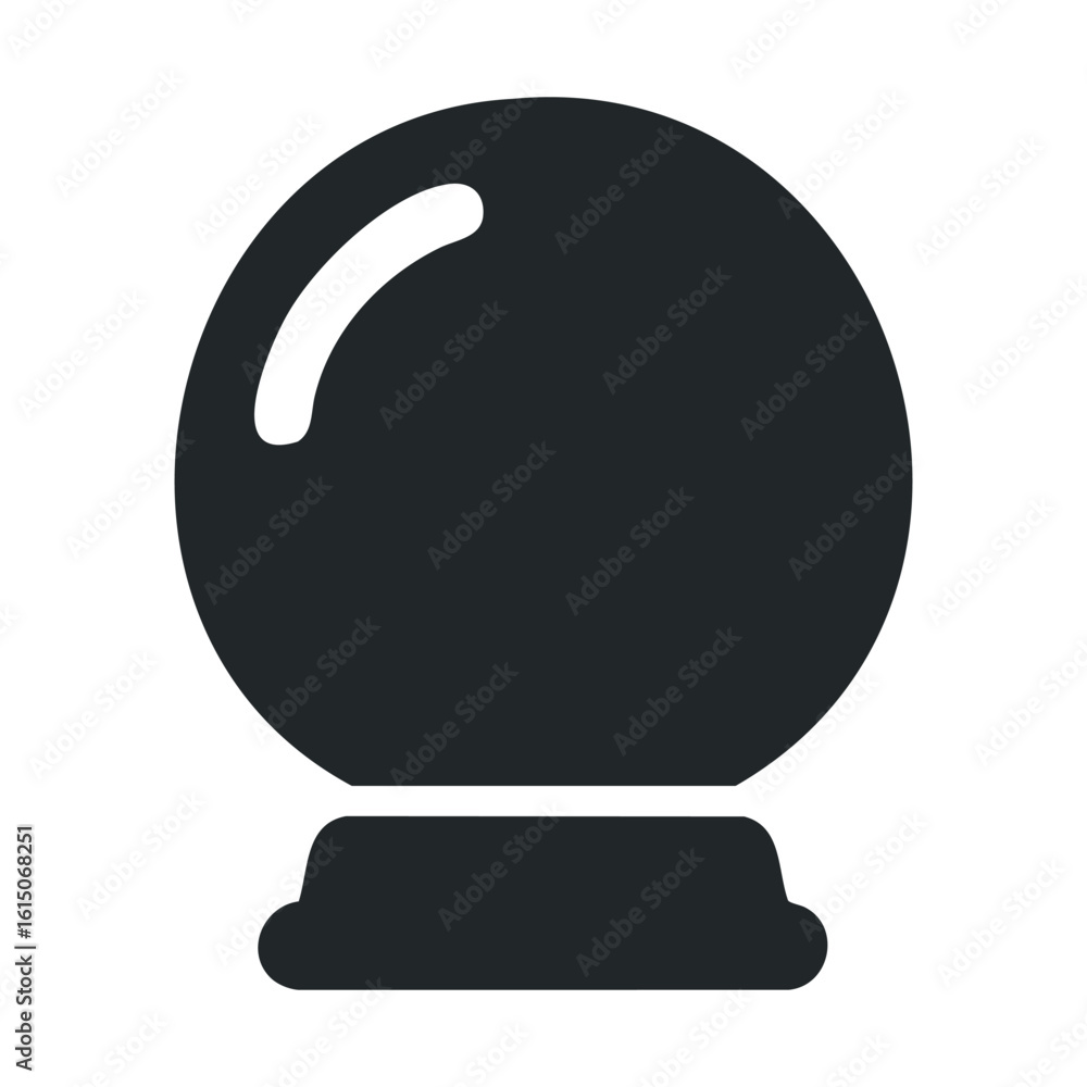 Mystical glass ball on stand with elegant silhouette Mystical glass ball on stand with elegant silhouette