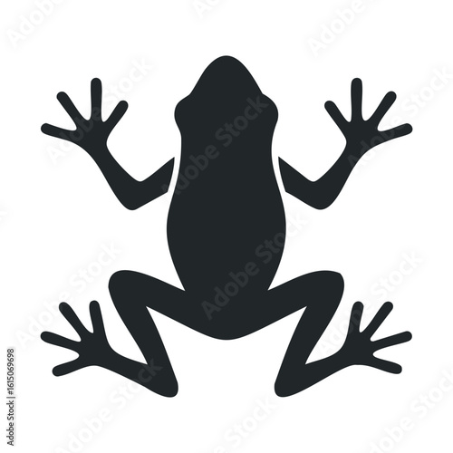 Black silhouette of a frog with distinctive limb spread