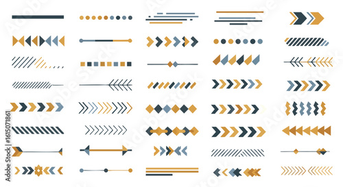 Boho Tribal Decorative Dividers and Arrows Vector Set